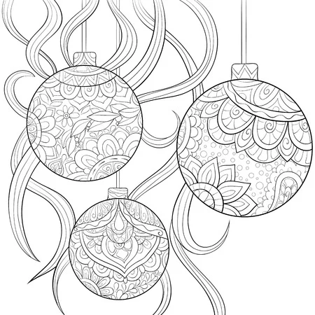 Kolorowanka antystresowe bombki choinkowe w kwiaty